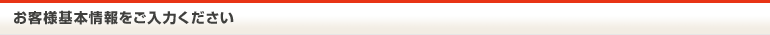 お客様基本情報をご入力ください